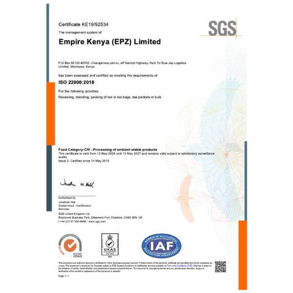 ISO 22000:2018 - Food safety management systems